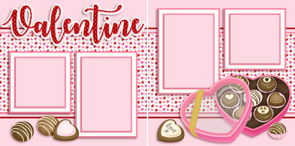 Valentine Candy - Set of 5 Double Page Scrapbook Layouts - 1233