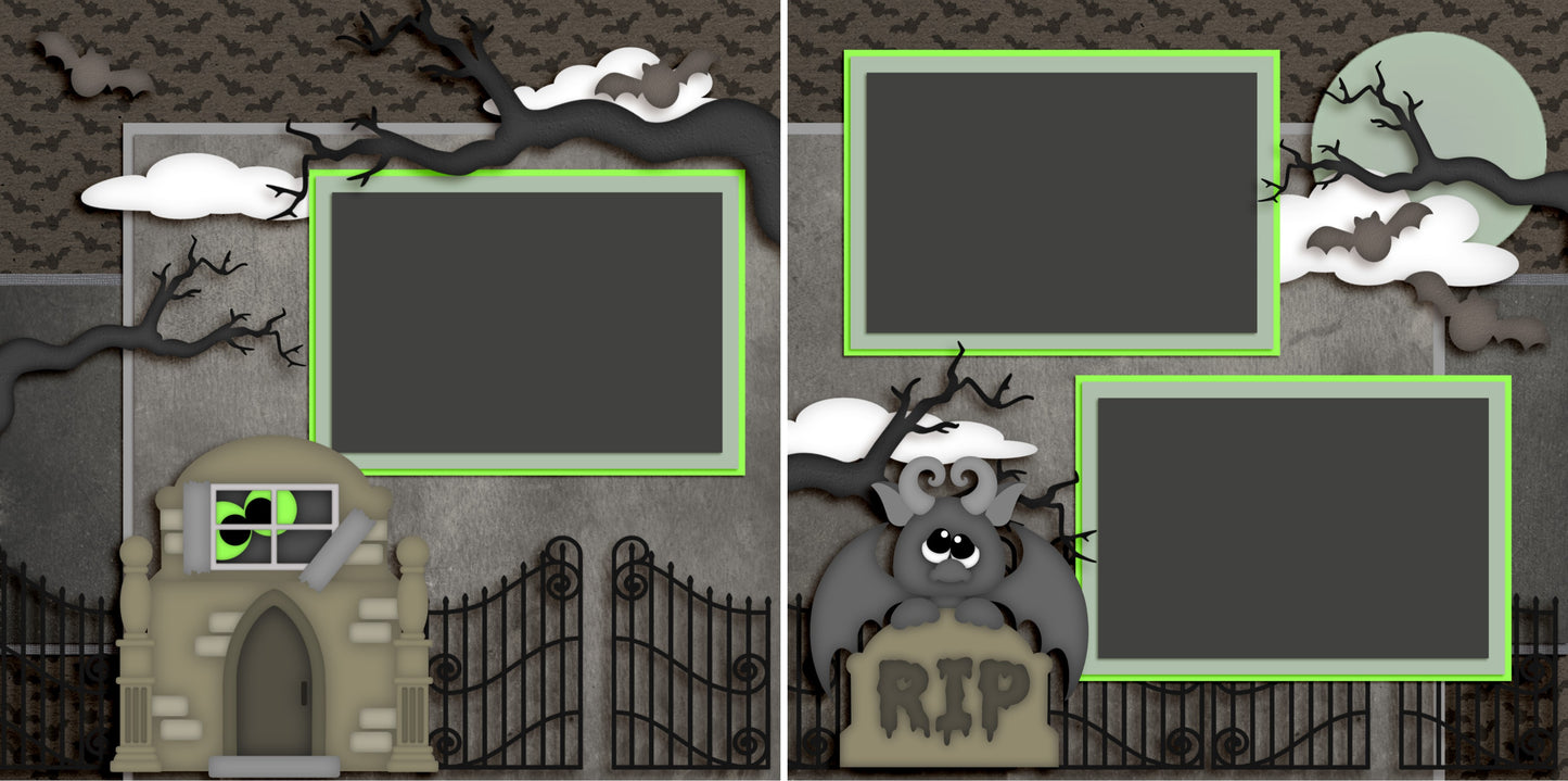 Trick or Treat - Set of 5 Double Page Scrapbook Layouts - 1309