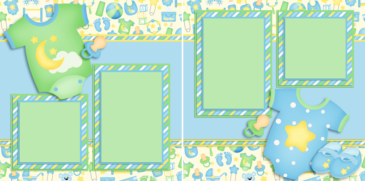 Adorable Baby Boy - Set of 5 Double Page Layouts - 1349