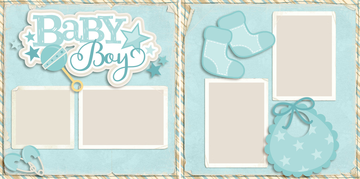 Baby Mine Boy - Set of 5 Double Page Layouts - 1353