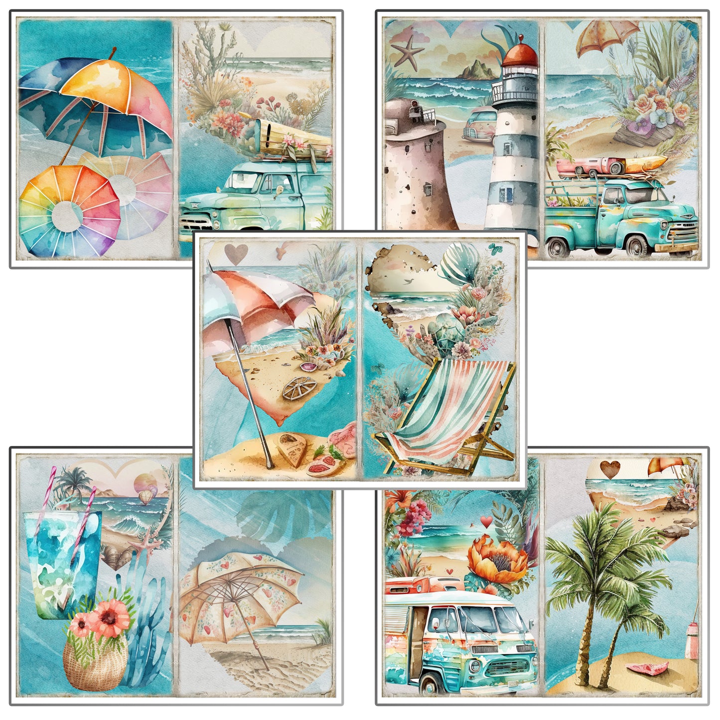 Beach Holiday Journal Pages - 23-7201
