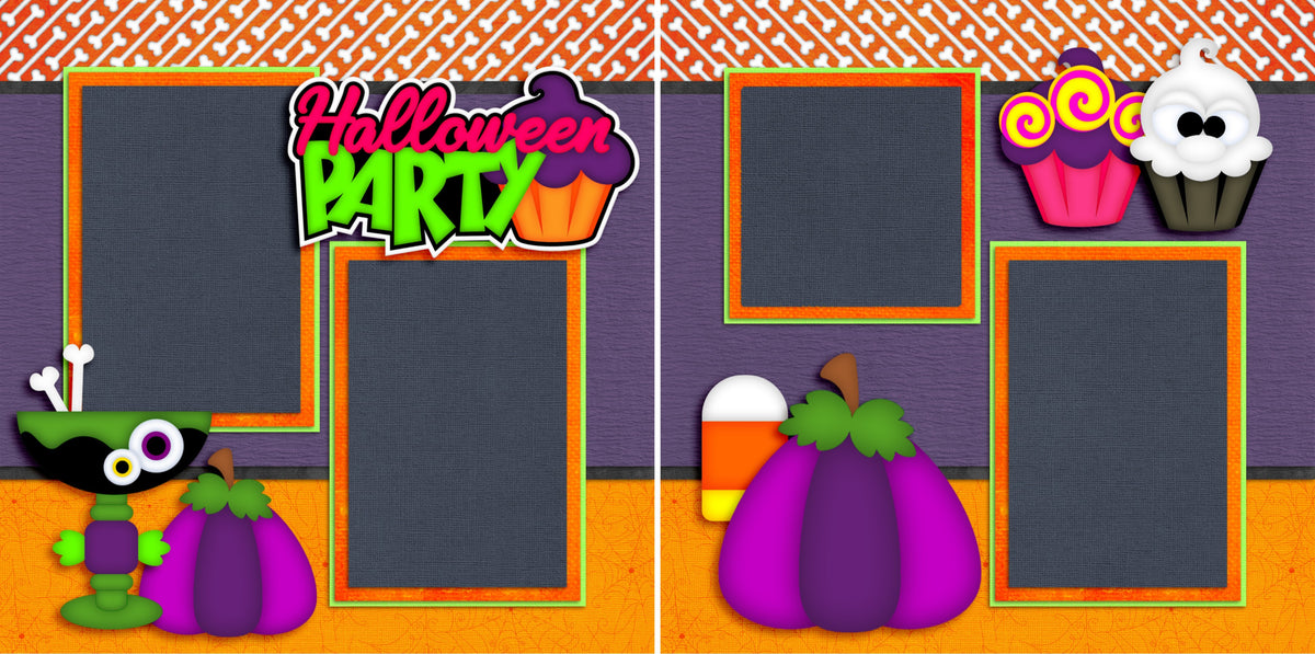 Toil & Trouble - Set of 5 Double Page Scrapbook Layouts - 1246