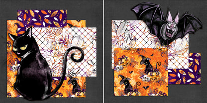Creatures of Halloween NPM - Set of 5 Double Page Layouts - 1452
