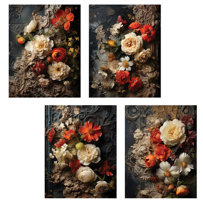 Decorative Dark Floral Journal Pages - 23-7243