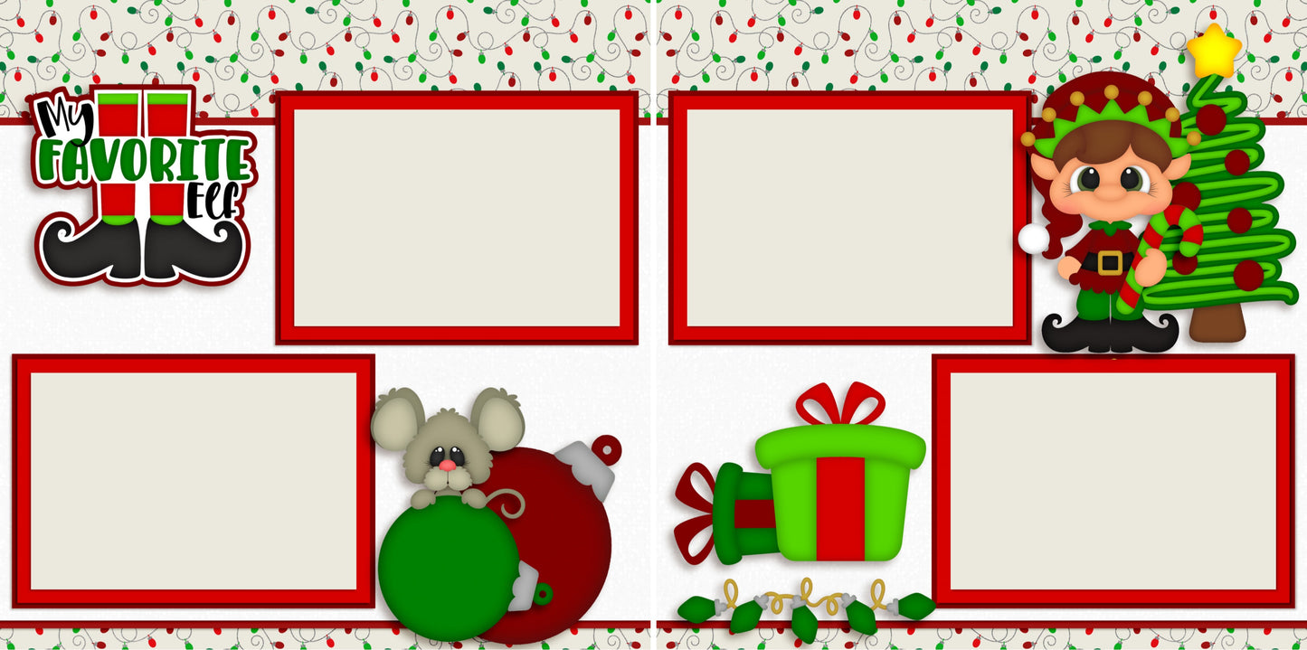 Favorite Elf - Set of 5 Double Page Scrapbook Layouts - 1327