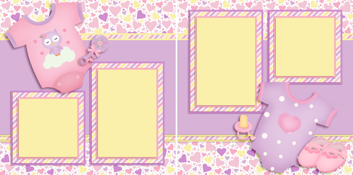 Adorable Baby Girl - Set of 5 Double Page Layouts - 1351