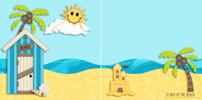 Day at the Beach NPM - Set of 5 Double Page Layouts - 1513