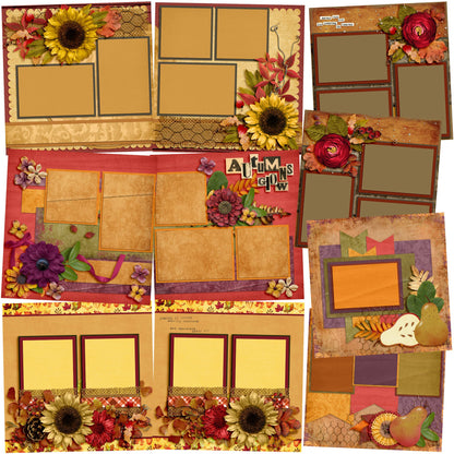 Autumns Glow - Set of 5 Double Page Layouts - 1292