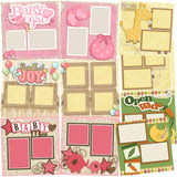 Baby Mine Girl - Set of 5 Double Page Layouts - 1355