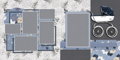 Baby Boy Essentials Set of 5 Double Page Layouts