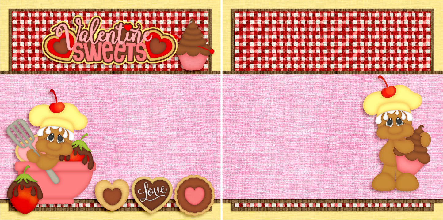 Valentine Candy NPM - Set of 5 Double Page Scrapbook Layouts - 1234