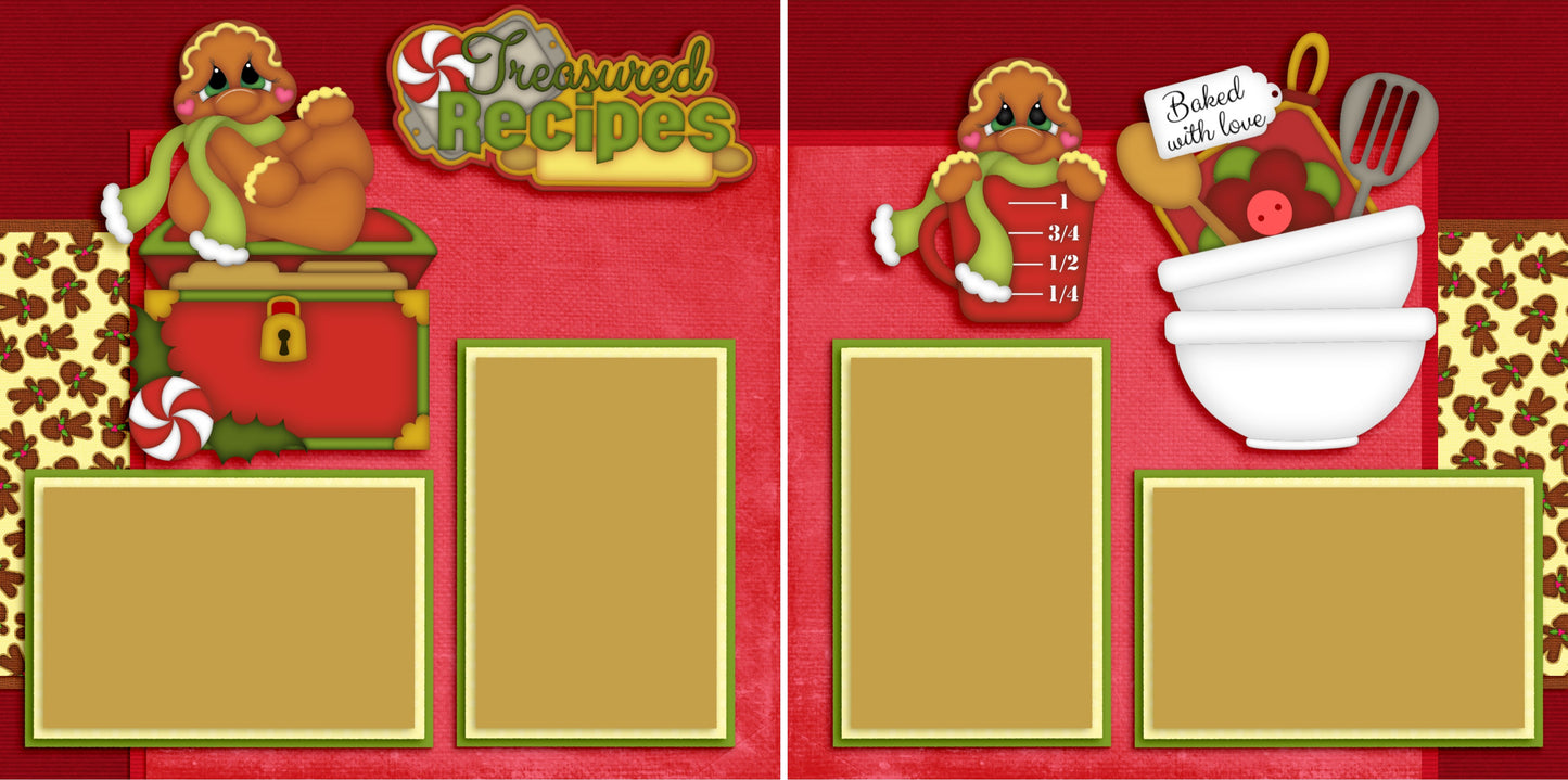 Holiday Hoots - Set of 5 Double Page Scrapbook Layouts - 1192
