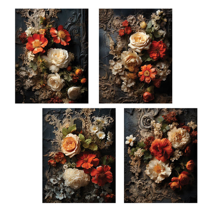 Decorative Dark Floral Journal Pages - 23-7243