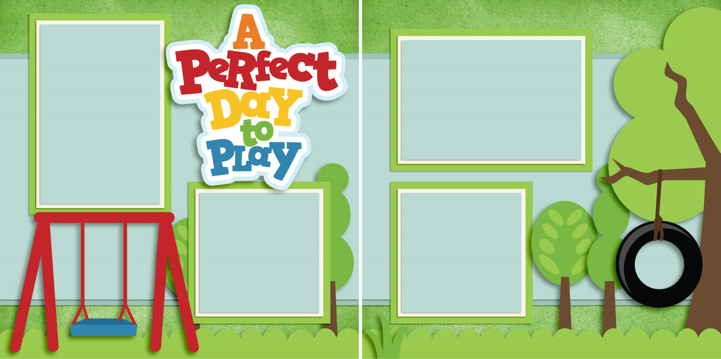 Playtime Girl - Set of 5 Double Page Scrapbook Layouts - 1200