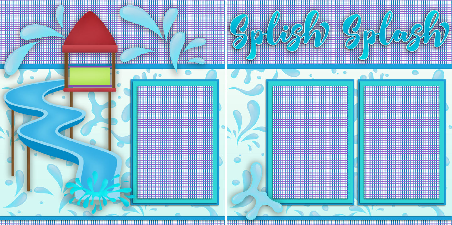 Keepin Cool Girl - Set of 5 Double Page Layouts - 1272