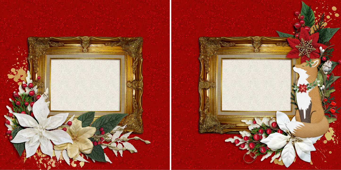 Christmas Glitter - Set of 5 Double Page Layouts - 1411