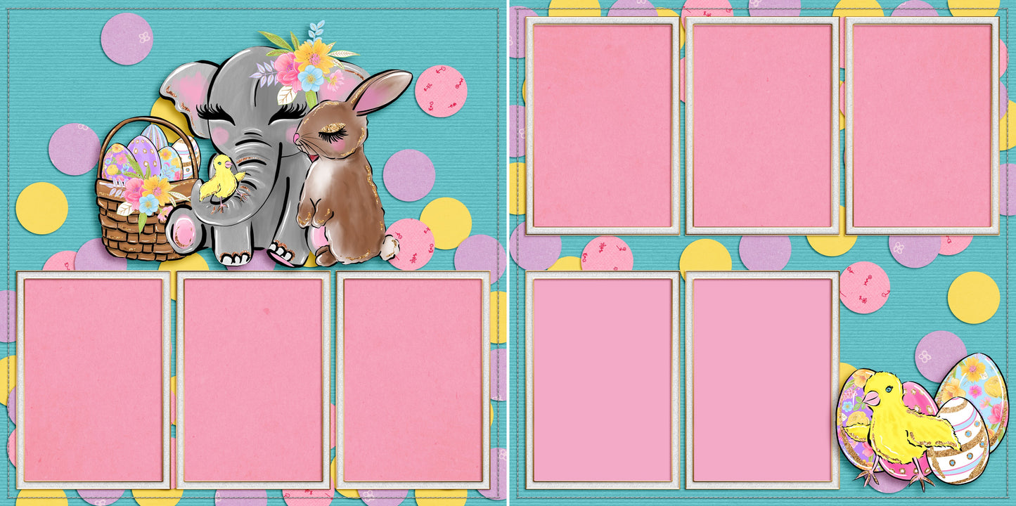 Easter Cuties Set of 5 Double Page Layouts