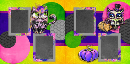 Creatures of Halloween - Set of 5 Double Page Layouts - 1451