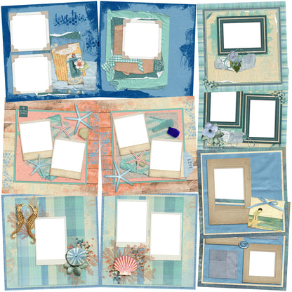 Beachy EZ Quick Pages -  Digital Bundle - 10 Digital Scrapbook Pages - INSTANT DOWNLOAD