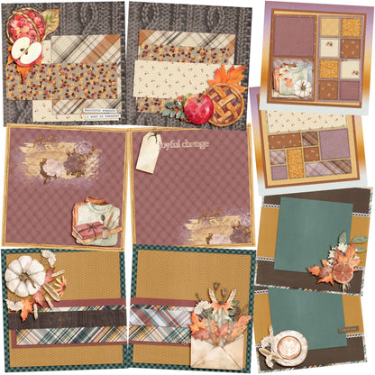 Beautiful Moments of Fall NPM - Set of 5 Double Page Layouts - 1621