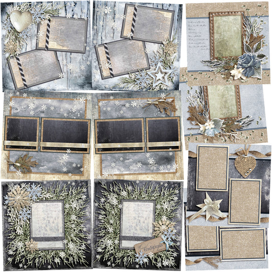 Beauty of Winter - Set of 5 Double Page Layouts - 1325