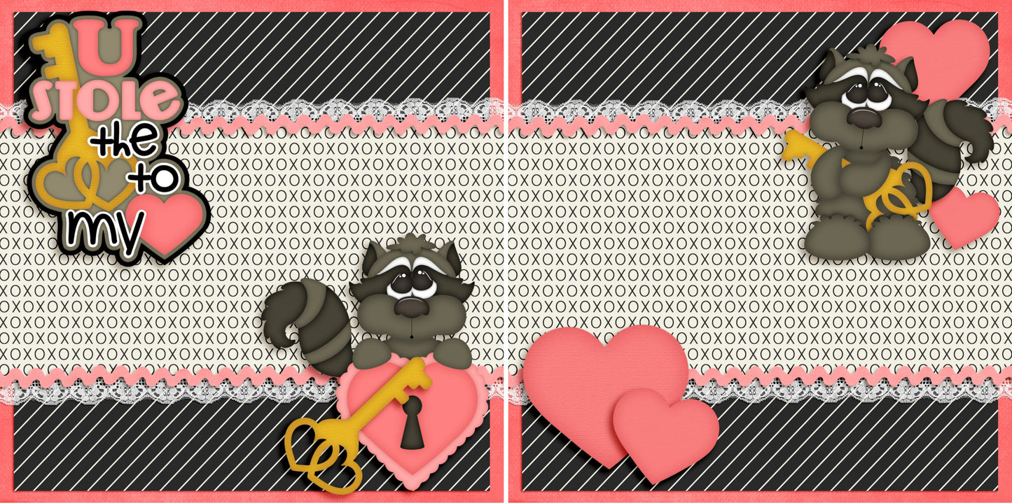 Valentine Candy NPM - Set of 5 Double Page Scrapbook Layouts - 1234