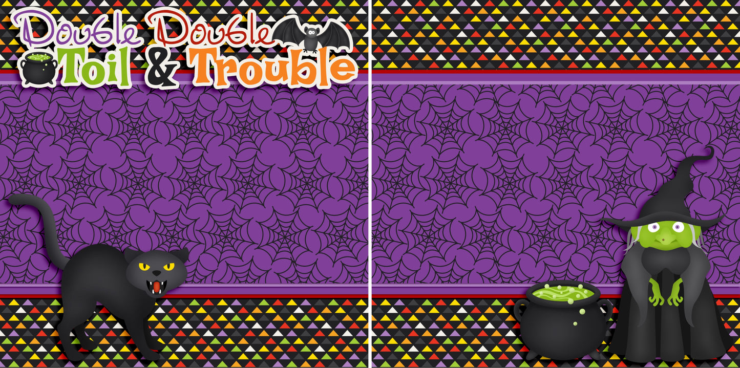 Toil & Trouble NPM - Set of 5 Double Page Scrapbook Layouts - 1247