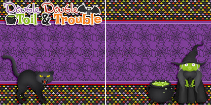 Toil & Trouble NPM - Set of 5 Double Page Scrapbook Layouts - 1247