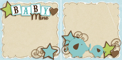 Baby Mine Boy NPM - Set of 5 Double Page Layouts - 1354