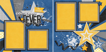 Baseball Fever - Set of 5 Double Page Scrapbook Layouts - 1294
