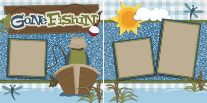 Fishing Trip - Set of 5 Double Page Scrapbook Layouts - 1188
