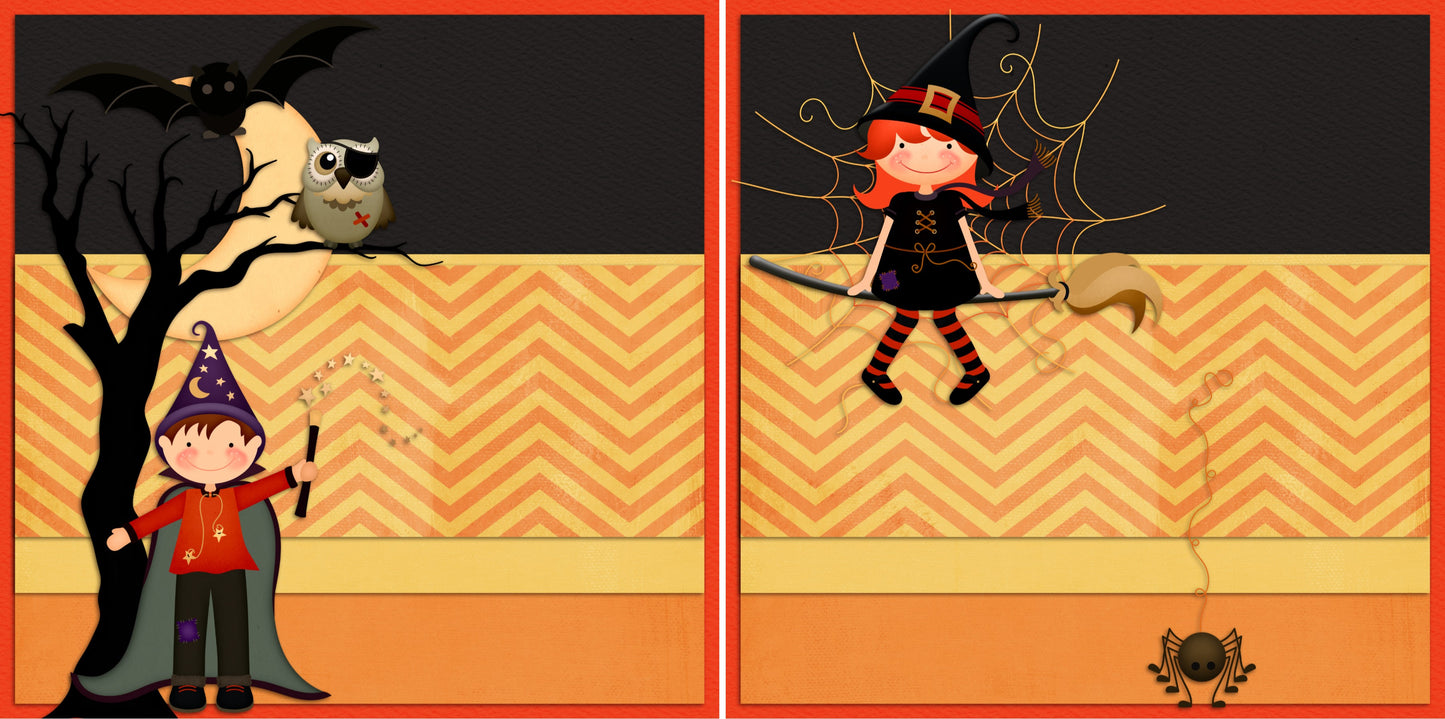 Trick or Treat NPM - Set of 5 Double Page Scrapbook Layouts - 1310