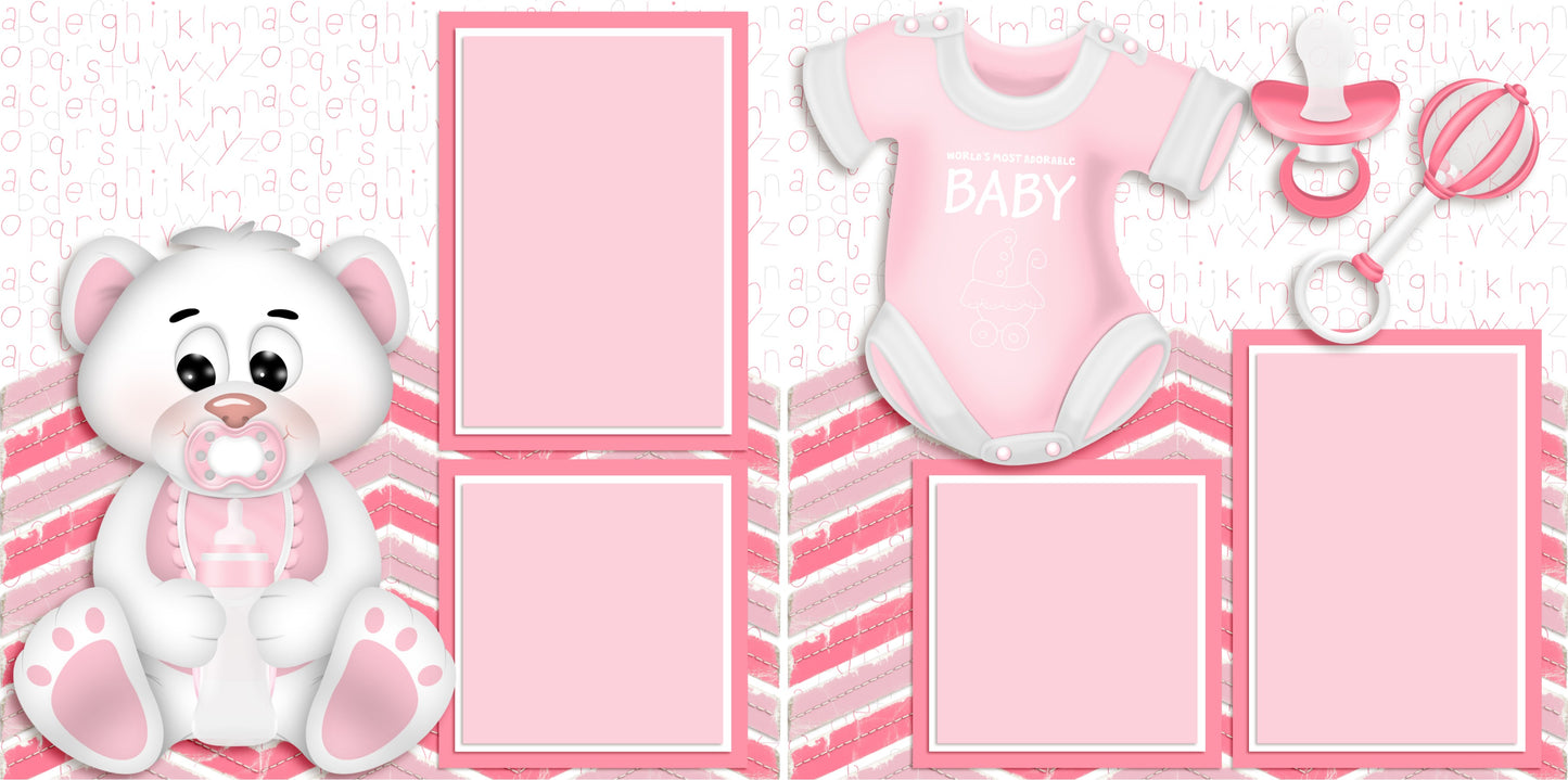 Adorable Baby Girl - Set of 5 Double Page Layouts - 1351