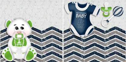 Adorable Baby Boy NPM - Set of 5 Double Page Layouts - 1350