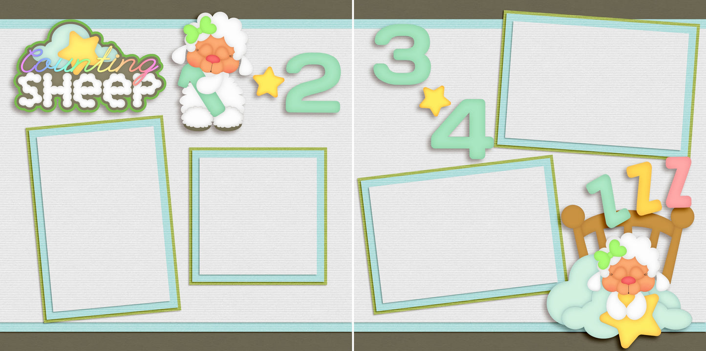 Dream Big Baby Girl - Set of 5 Double Page Layouts - 1457