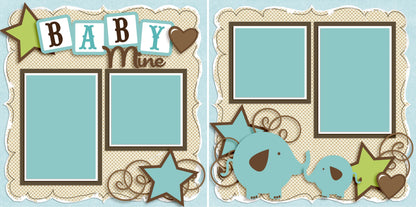 Baby Mine Boy - Set of 5 Double Page Layouts - 1353