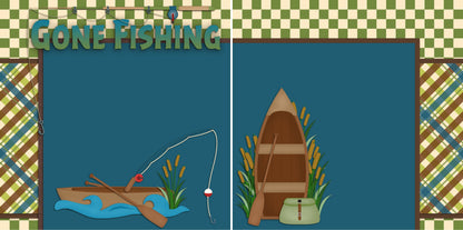 Fishing Trip NPM - Set of 5 Double Page Scrapbook Layouts - 1202
