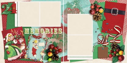 Christmas Glitter - Set of 5 Double Page Layouts - 1411