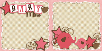 Baby Mine Girl NPM - Set of 5 Double Page Layouts - 1356