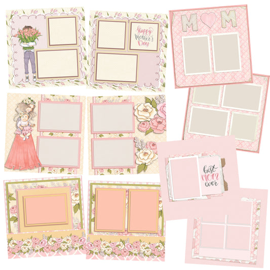 Celebrate Mom Set of 5 Double Page Layouts