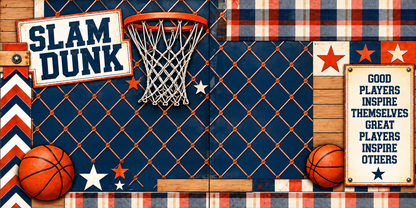 Basketball Play Hard NPM Set of 5 Double Page Layouts - 26-1057