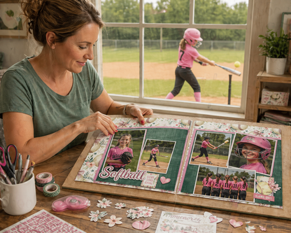 Coquette Softball NPM - Scrapbook Layout - 26-157