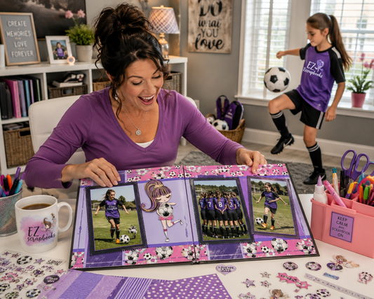 Soccer Girl Purple - Scrapbook Layout - 26-270
