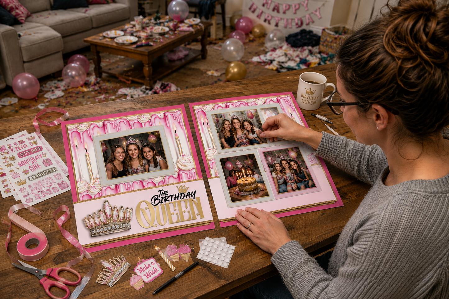 The Birthday Queen - Scrapbook Layout - 26-178
