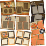 Cheetah Fall - Set of 5 Double Page Layouts - 1524