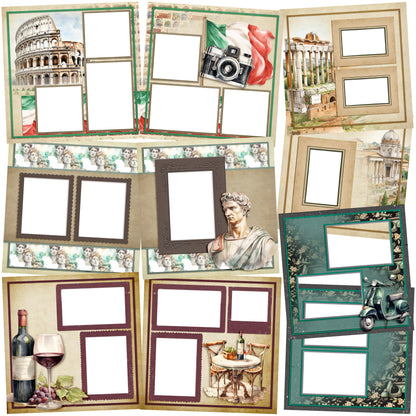Ciao Roma EZ Quick Pages -  Digital Bundle - 10 Digital Scrapbook Pages - INSTANT DOWNLOAD