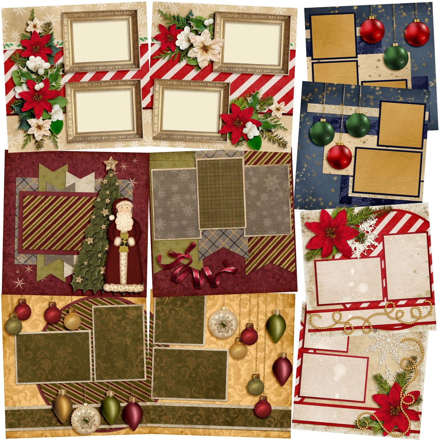 Clause - Set of 5 Double Page Scrapbook Layouts - 1298