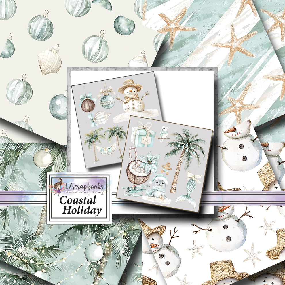 Coastal Holiday Scrapbook Kit - 25-8003 – EZscrapbooks