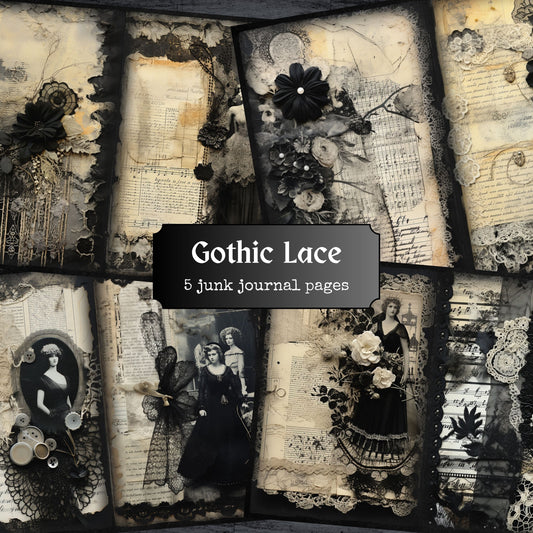 Gothic Lace Journal Pages - 23-7291