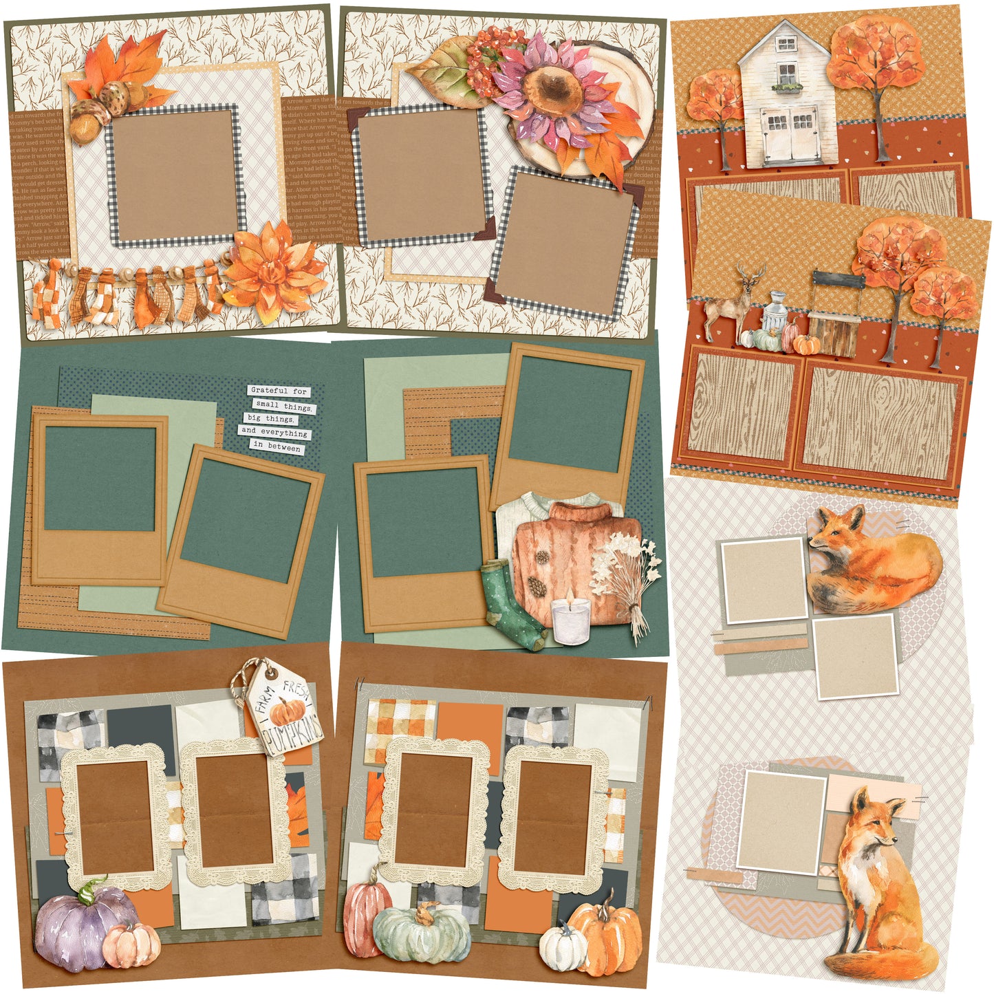 Cozy Autumn - Set of 5 Double Page Layouts - 1618